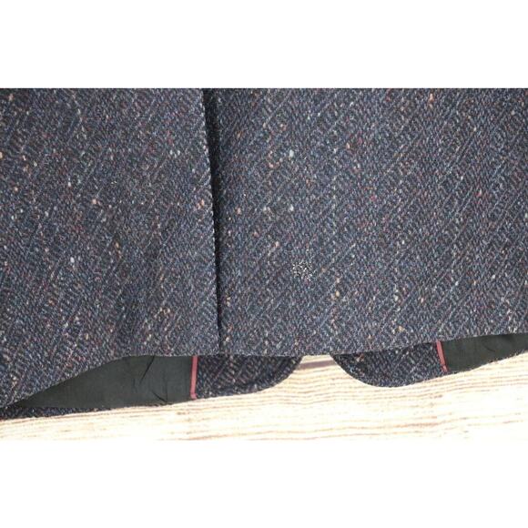 VINTAGE David Hunter Mens Tweed Wool Suit Sport Jacket Blazer Size 44R Navy Blue - Picture 7 of 10